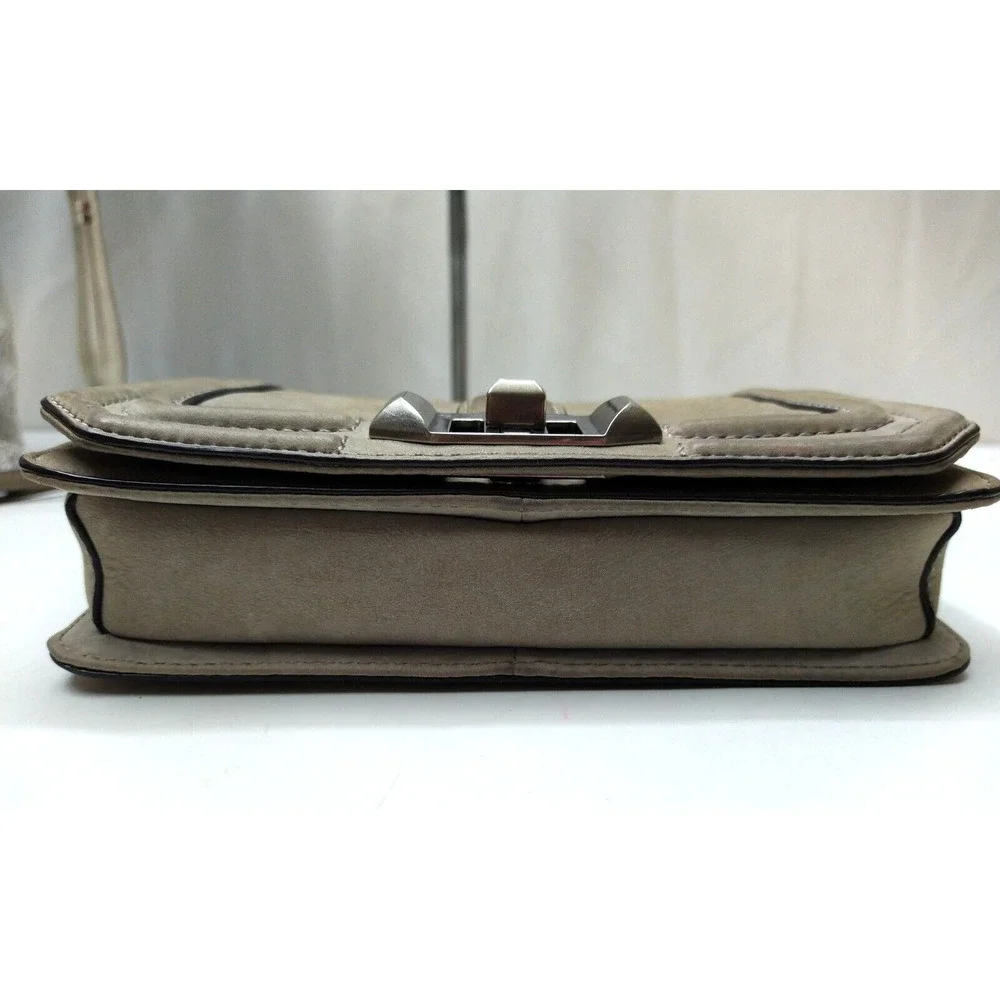 Rebecca Minkoff Gray Leather Turn Lock Chain Strap Crossbody Bag